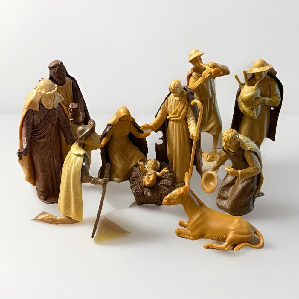 Vintage Depose Italy Christmas Nativity set, 10 PCs. Vintage Plastic - Picture 2 of 16